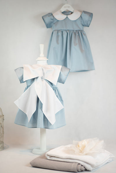 Bilbao Blue-White Dress - Amelie et Sophie