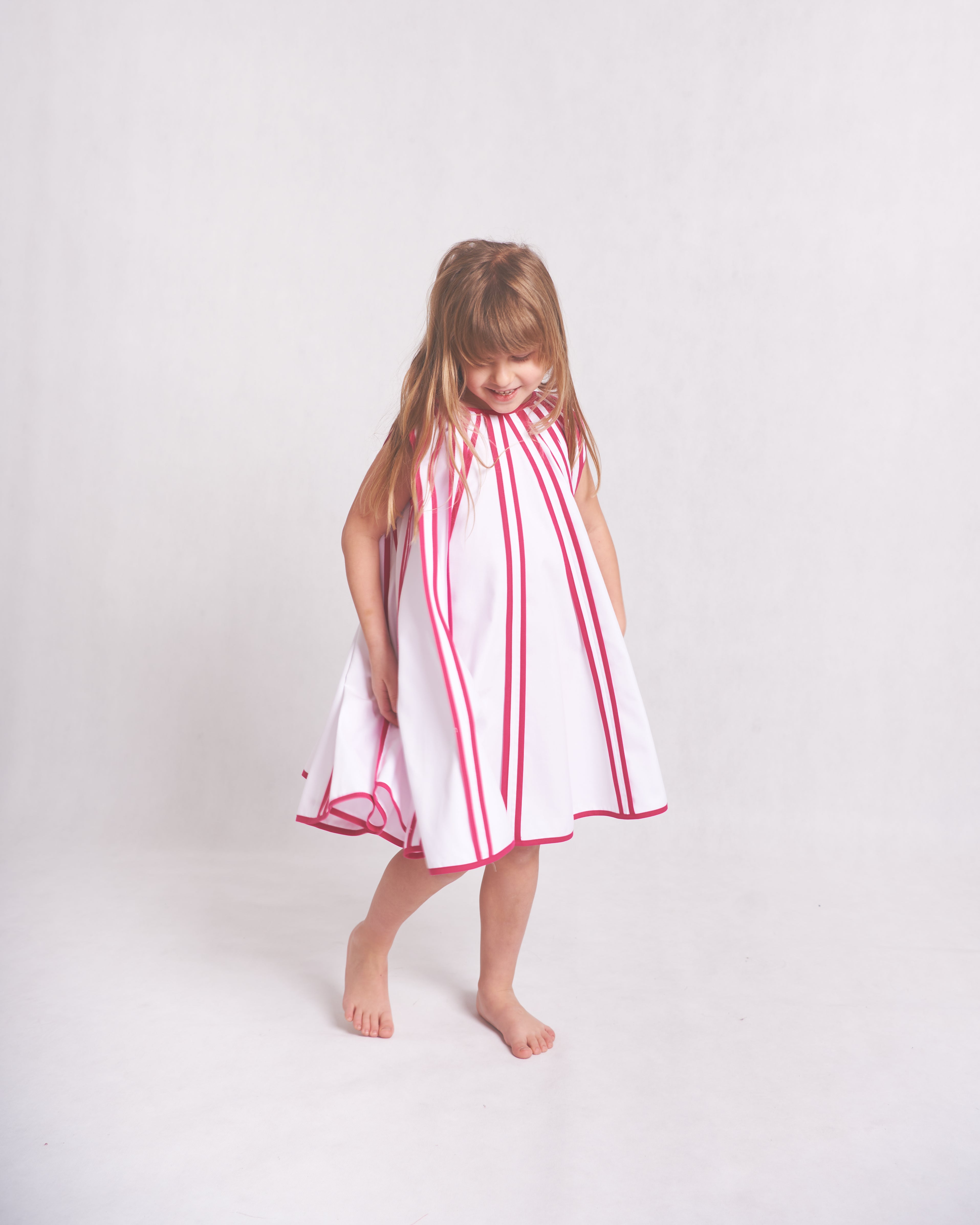 Kimaya White-Fuchsia Dress