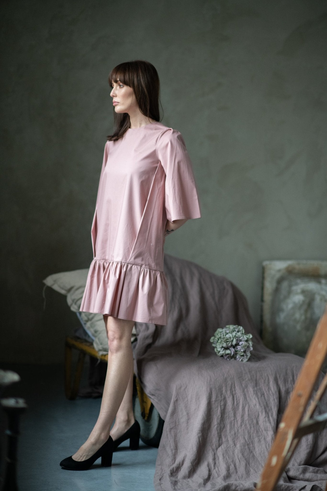 Pink Cotton Dress - Amelie et Sophie